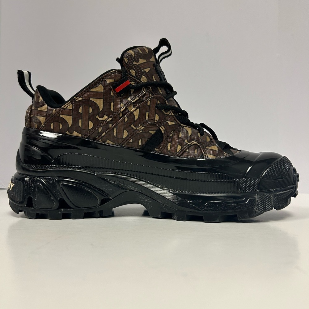 Burberry Monogram Print Arthur Sneakers - Bridle Brown - Picture 7 of 14